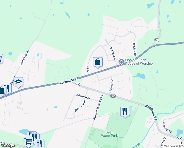 map of restaurants, bars, coffee shops, grocery stores, and more near 1116-1120 Bloomfield Road in Bardstown