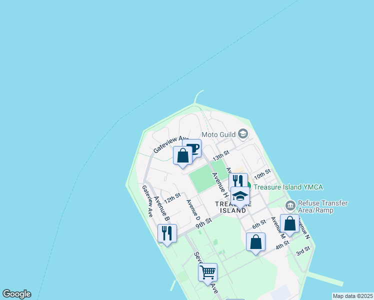 map of restaurants, bars, coffee shops, grocery stores, and more near 1221 Mariner Dr in San Francisco