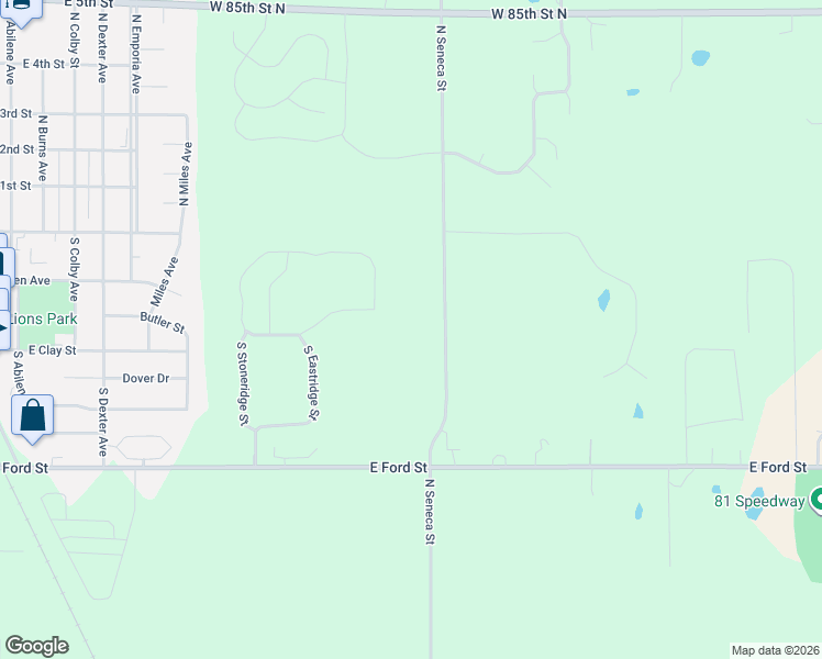 map of restaurants, bars, coffee shops, grocery stores, and more near 7945 North Seneca Street in Valley Center