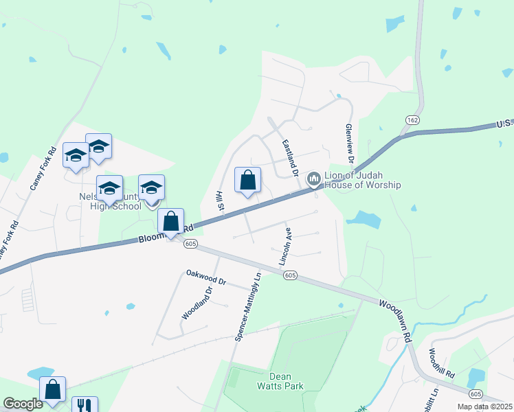 map of restaurants, bars, coffee shops, grocery stores, and more near 154 Slate Run in Bardstown