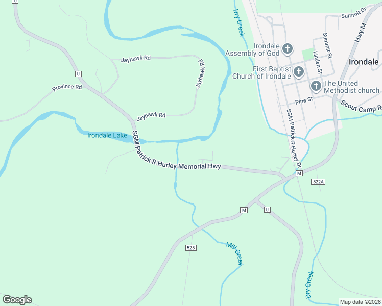 map of restaurants, bars, coffee shops, grocery stores, and more near 19463 State Highway U in Irondale