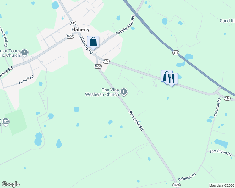 map of restaurants, bars, coffee shops, grocery stores, and more near 13580 Rineyville Rd in Vine Grove