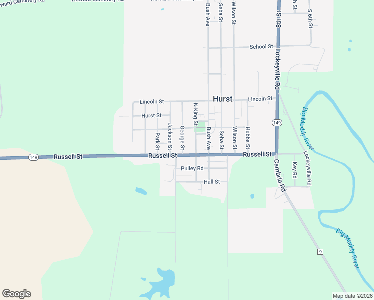 map of restaurants, bars, coffee shops, grocery stores, and more near 219-225 George Street in Hurst