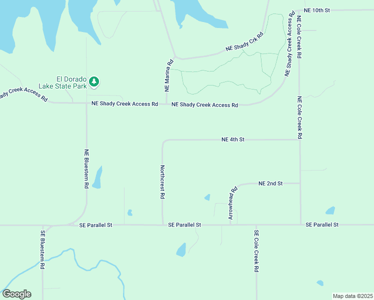 map of restaurants, bars, coffee shops, grocery stores, and more near 3601 Northeast 4th Street in El Dorado