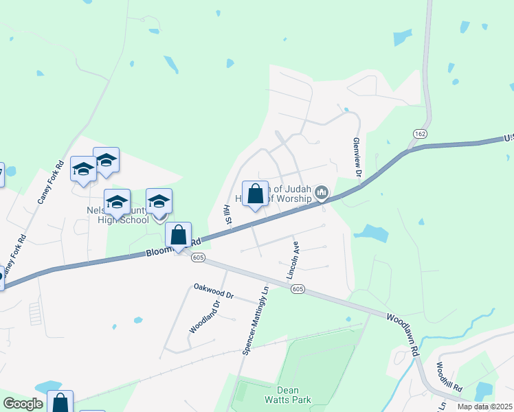 map of restaurants, bars, coffee shops, grocery stores, and more near 154 Slate Run in Bardstown