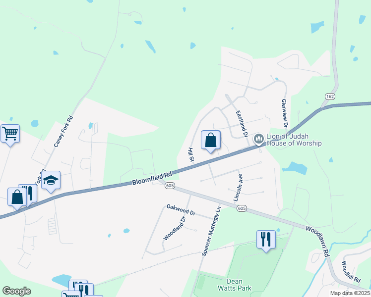 map of restaurants, bars, coffee shops, grocery stores, and more near 236 Hill Street in Bardstown