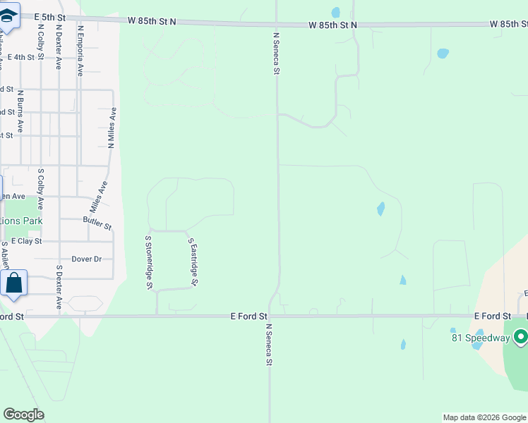 map of restaurants, bars, coffee shops, grocery stores, and more near 7945 North Seneca Street in Valley Center