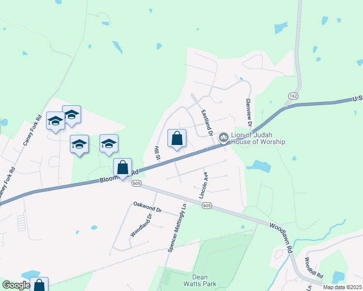 map of restaurants, bars, coffee shops, grocery stores, and more near 154 Slate Run in Bardstown