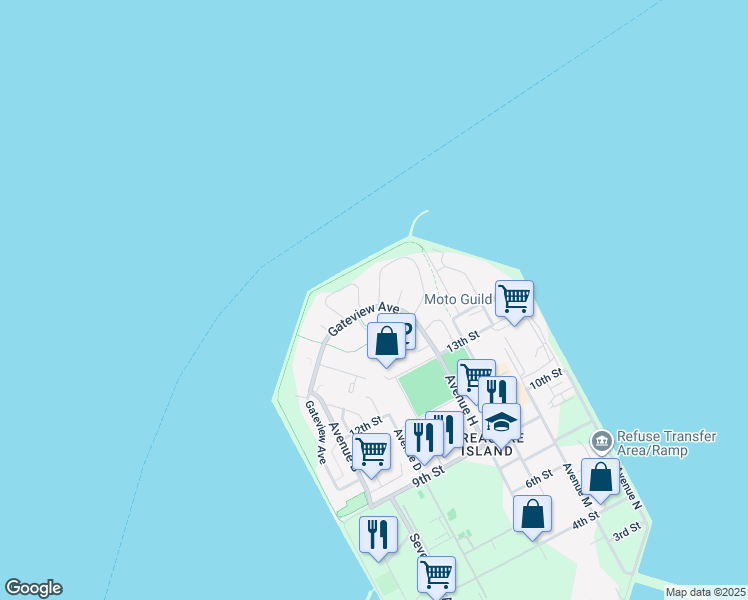 map of restaurants, bars, coffee shops, grocery stores, and more near 1221 Mariner Drive in San Francisco