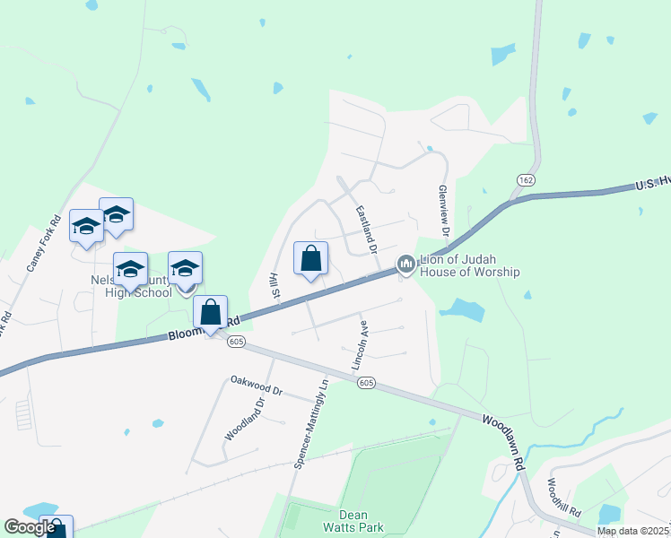 map of restaurants, bars, coffee shops, grocery stores, and more near 154 Slate Run in Bardstown