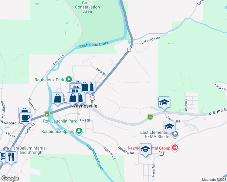 map of restaurants, bars, coffee shops, grocery stores, and more near 708 Dodd Road in Waynesville