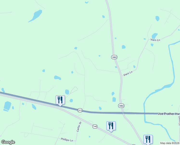 map of restaurants, bars, coffee shops, grocery stores, and more near Rolling Hills Dr in Vine Grove
