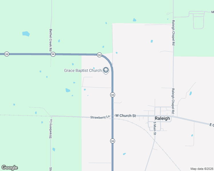 map of restaurants, bars, coffee shops, grocery stores, and more near 6489 Illinois 34 in Raleigh