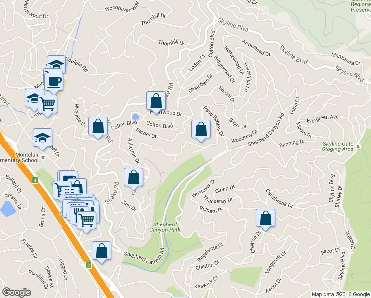 map of restaurants, bars, coffee shops, grocery stores, and more near 5936 Balboa Dr in Oakland