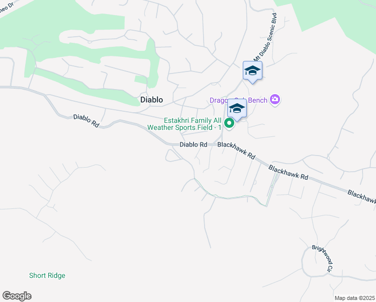 map of restaurants, bars, coffee shops, grocery stores, and more near 2002 Diablo Road in Danville