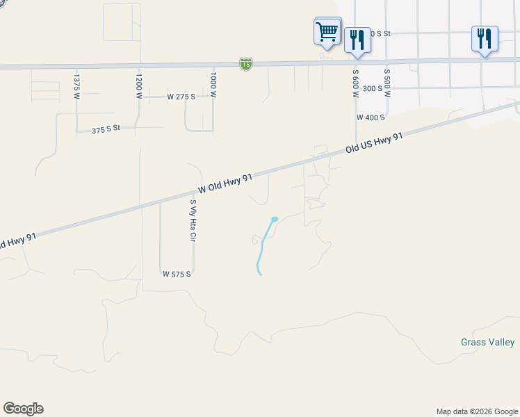 map of restaurants, bars, coffee shops, grocery stores, and more near 564 South 850 West in Parowan