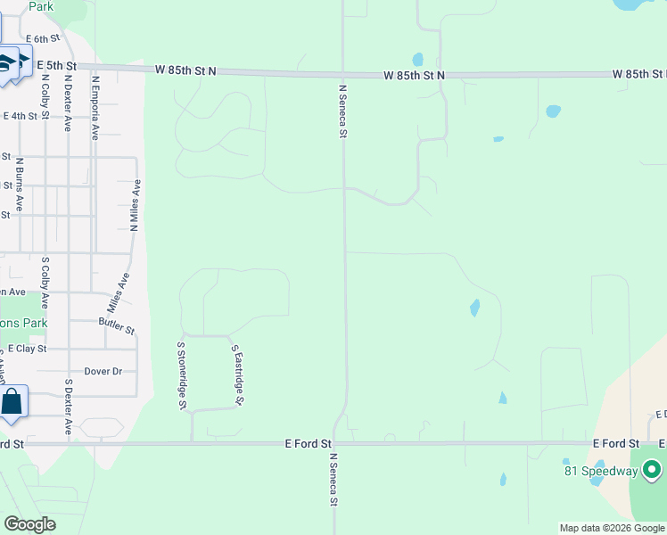 map of restaurants, bars, coffee shops, grocery stores, and more near 1530 E Midway Ct in Valley Center