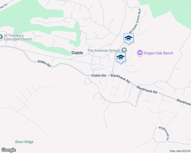 map of restaurants, bars, coffee shops, grocery stores, and more near 2002 Diablo Road in Danville