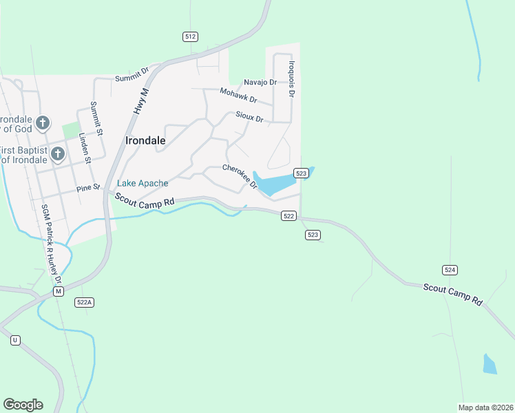 map of restaurants, bars, coffee shops, grocery stores, and more near 10492 Scout Camp Road in Bismarck
