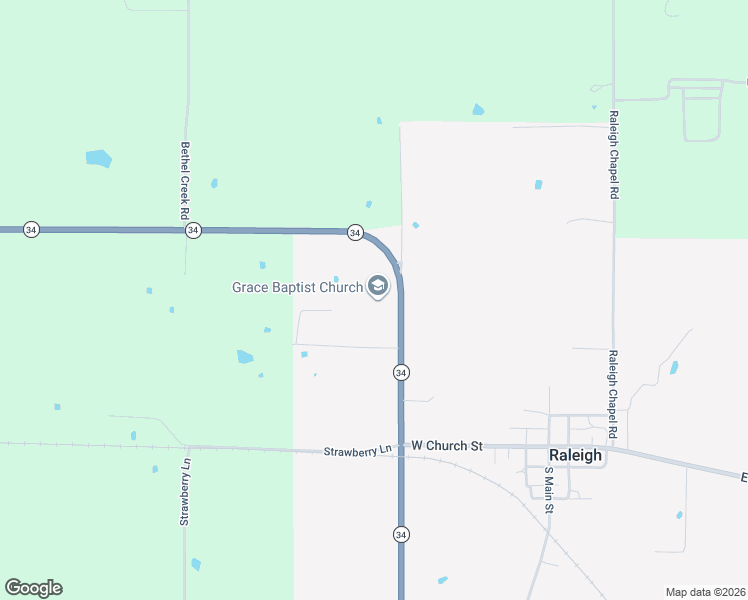 map of restaurants, bars, coffee shops, grocery stores, and more near 6489 Illinois 34 in Raleigh