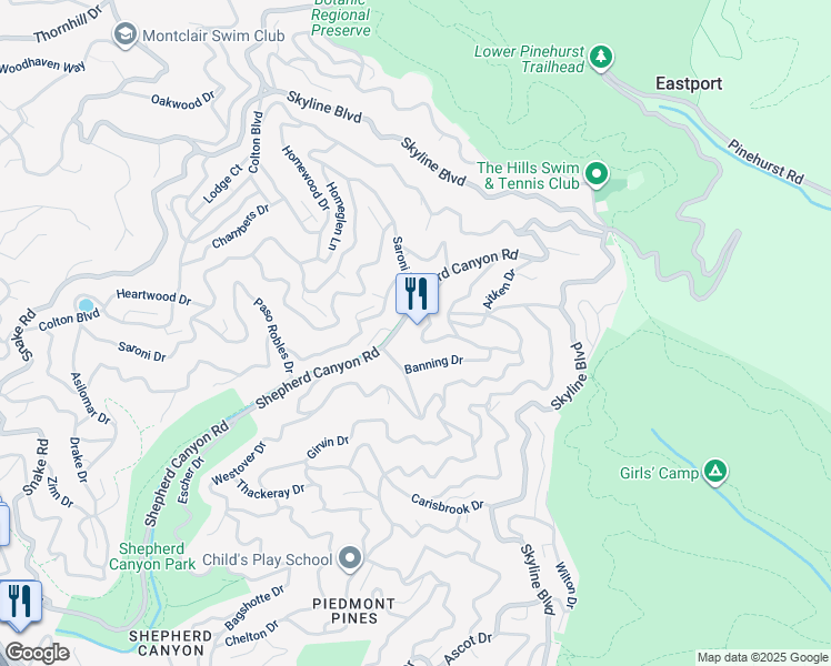map of restaurants, bars, coffee shops, grocery stores, and more near in Oakland