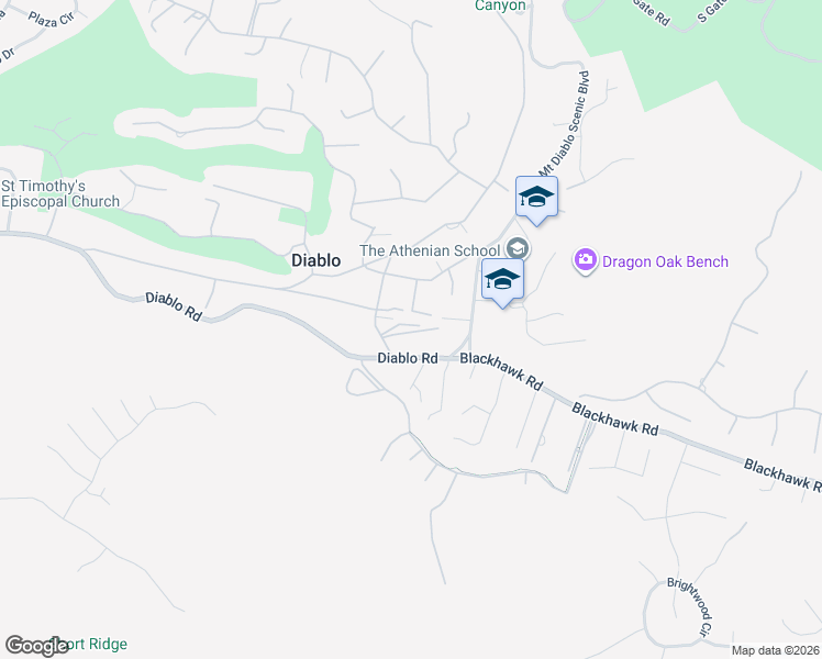 map of restaurants, bars, coffee shops, grocery stores, and more near 125 El Centro in Danville