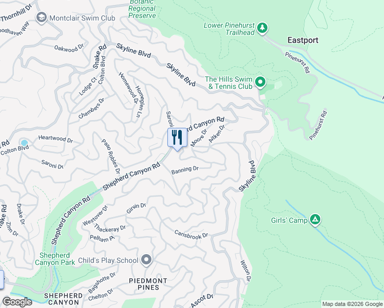 map of restaurants, bars, coffee shops, grocery stores, and more near in Oakland