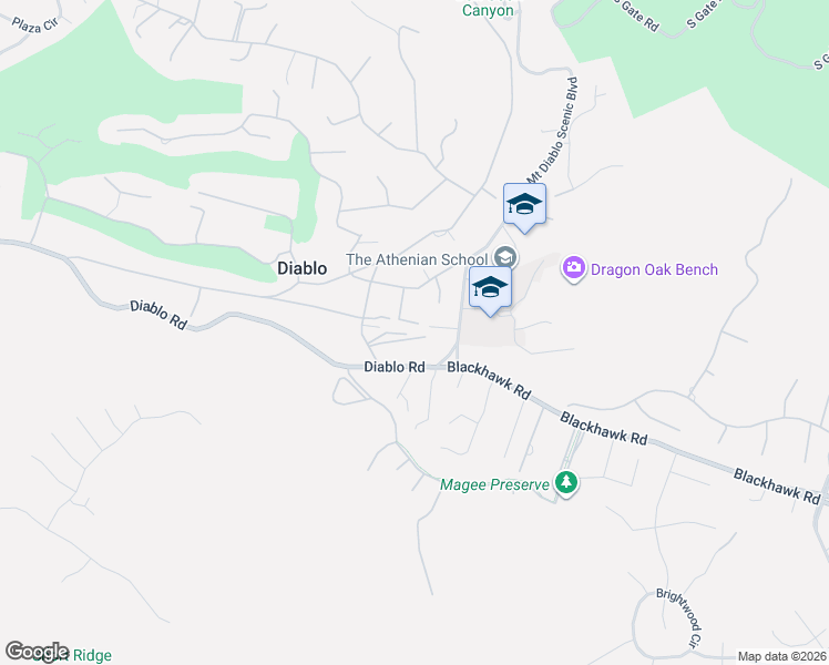 map of restaurants, bars, coffee shops, grocery stores, and more near 21 Calle Del Casarillo in Diablo