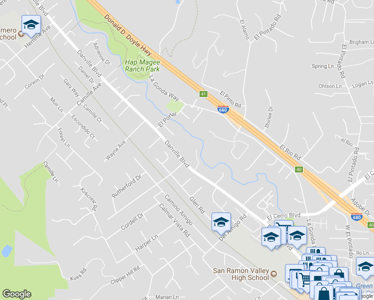 map of restaurants, bars, coffee shops, grocery stores, and more near 824 Danville Boulevard in Danville