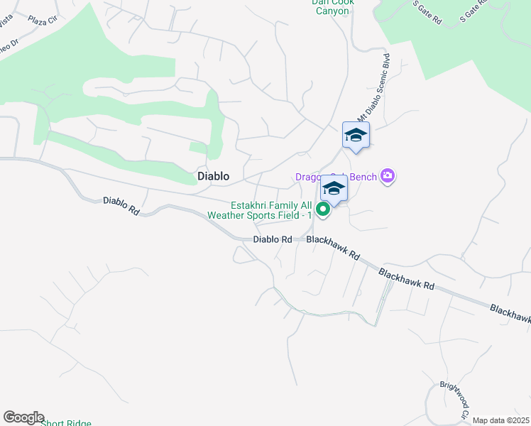 map of restaurants, bars, coffee shops, grocery stores, and more near 125 El Centro in Danville