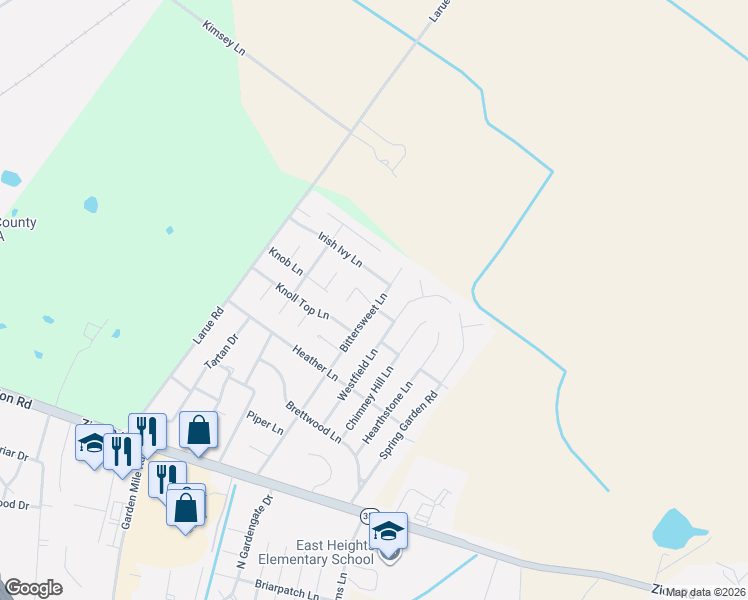 map of restaurants, bars, coffee shops, grocery stores, and more near 602 Bittersweet Lane in Henderson