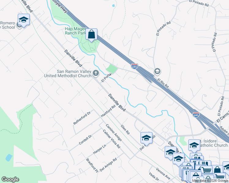 map of restaurants, bars, coffee shops, grocery stores, and more near 838 Danville Blvd in Danville