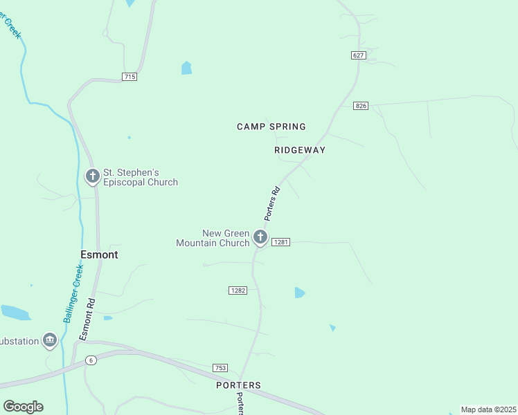 map of restaurants, bars, coffee shops, grocery stores, and more near 7188 Porters Road in Esmont
