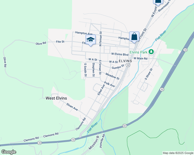 map of restaurants, bars, coffee shops, grocery stores, and more near 411 Evans Row in Park Hills