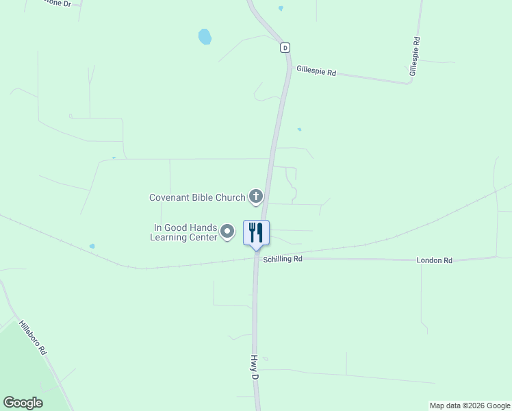 map of restaurants, bars, coffee shops, grocery stores, and more near 5165 Highway D in Farmington