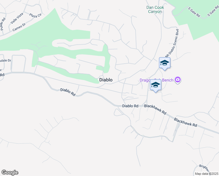 map of restaurants, bars, coffee shops, grocery stores, and more near 1953 La Cadena in Diablo