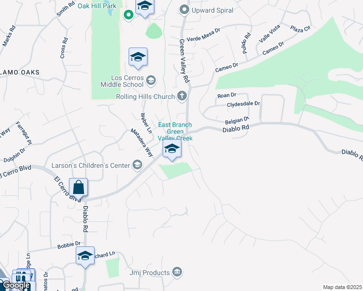 map of restaurants, bars, coffee shops, grocery stores, and more near 1027 Diablo Road in Danville