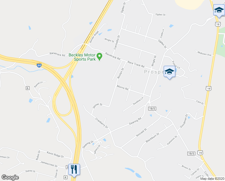 map of restaurants, bars, coffee shops, grocery stores, and more near 258 Morris Road in Mount Hope