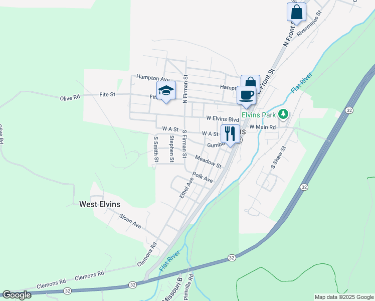 map of restaurants, bars, coffee shops, grocery stores, and more near 326 Meadow Street in Park Hills
