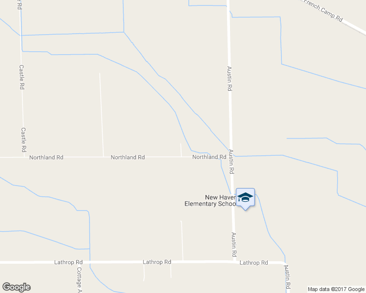 map of restaurants, bars, coffee shops, grocery stores, and more near 8343 Northland Road in Manteca