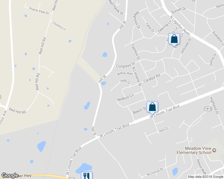 map of restaurants, bars, coffee shops, grocery stores, and more near 1791 Holly Court in Radcliff