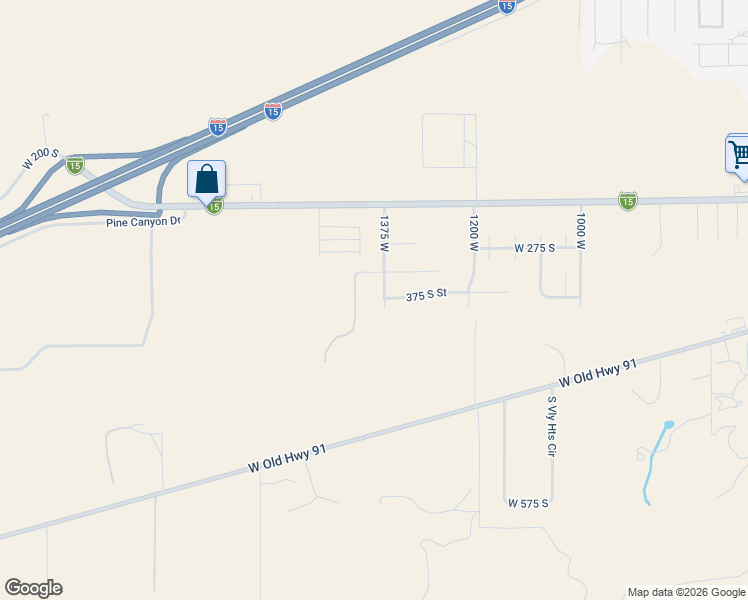 map of restaurants, bars, coffee shops, grocery stores, and more near 1367 West 325 in Parowan