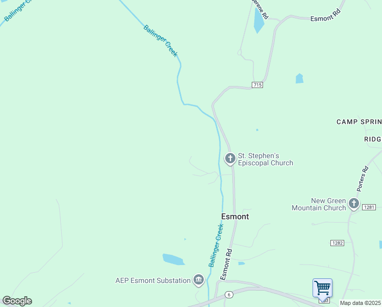 map of restaurants, bars, coffee shops, grocery stores, and more near 3132 Wynova Lane in Esmont