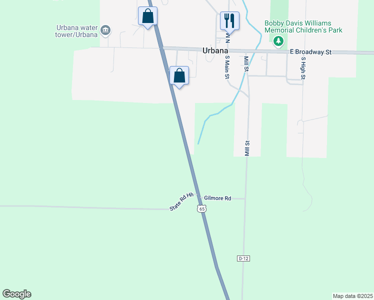 map of restaurants, bars, coffee shops, grocery stores, and more near 383 Ash Street in Urbana