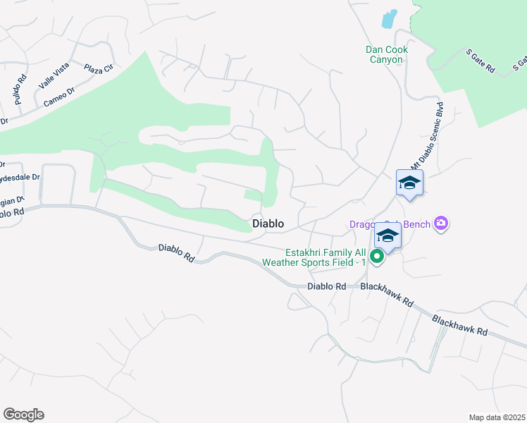map of restaurants, bars, coffee shops, grocery stores, and more near 1897 Calle Arroyo in Diablo