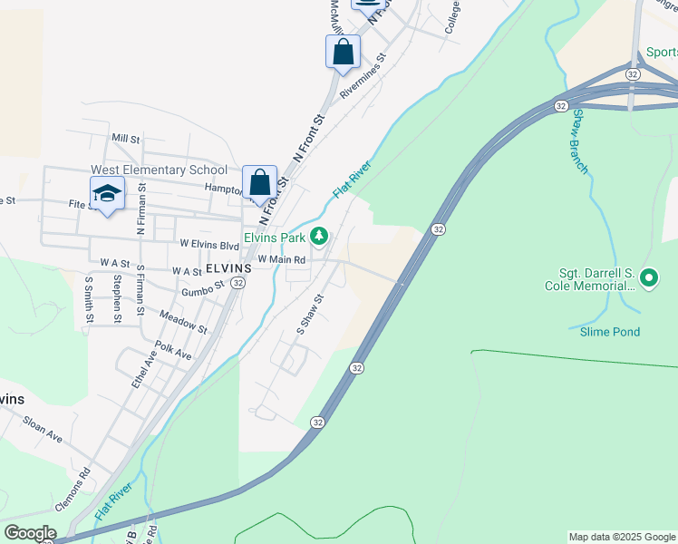 map of restaurants, bars, coffee shops, grocery stores, and more near 105 Shaw Street in Park Hills