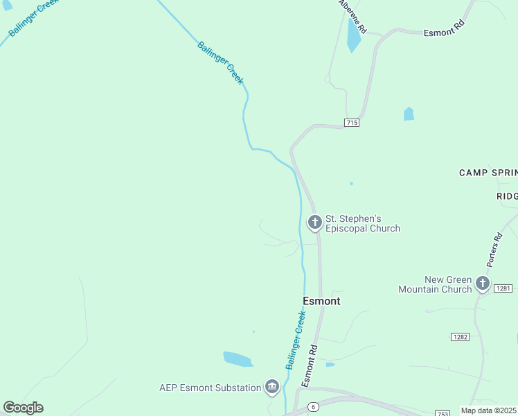 map of restaurants, bars, coffee shops, grocery stores, and more near 3132 Wynova Lane in Esmont