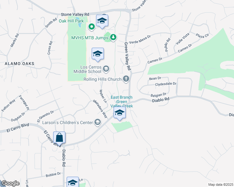map of restaurants, bars, coffee shops, grocery stores, and more near 400 David Lane in Danville