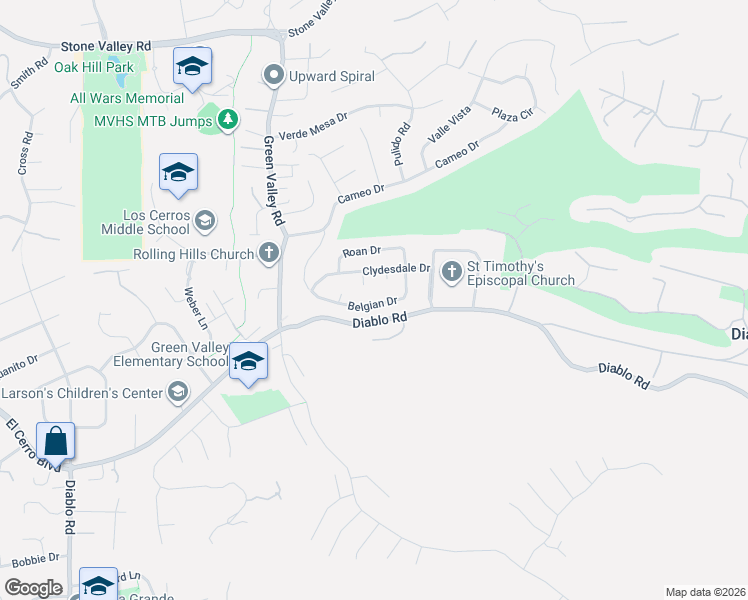 map of restaurants, bars, coffee shops, grocery stores, and more near 173 Belgian Drive in Danville