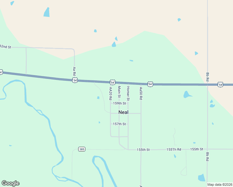 map of restaurants, bars, coffee shops, grocery stores, and more near 1589 Aa30 Road in Neal